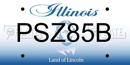 PSZ85B Illinois License Plate