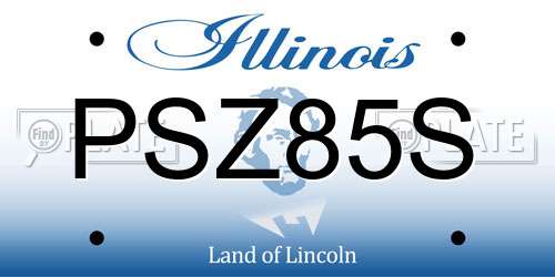 PSZ85S Illinois License Plate