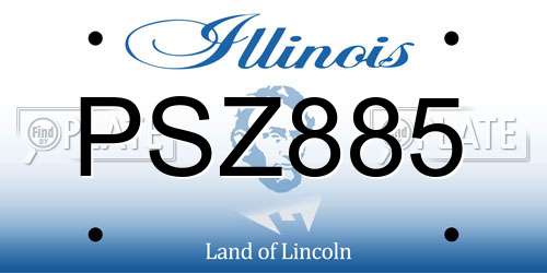 PSZ885 Illinois License Plate
