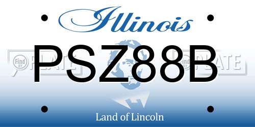 PSZ88B Illinois License Plate
