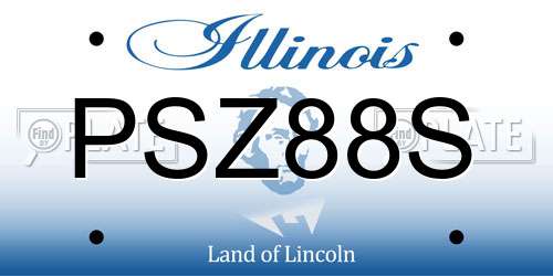 PSZ88S Illinois License Plate