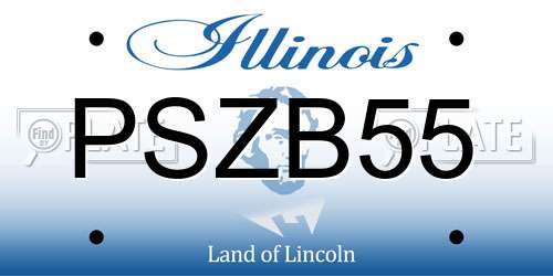 PSZB55 Illinois License Plate
