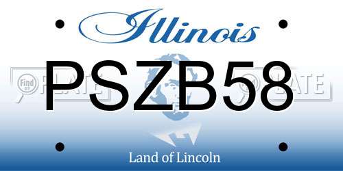 PSZB58 Illinois License Plate