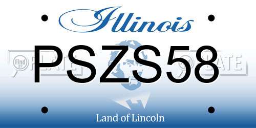 PSZS58 Illinois License Plate