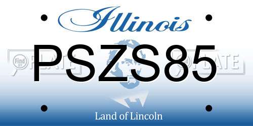 PSZS85 Illinois License Plate