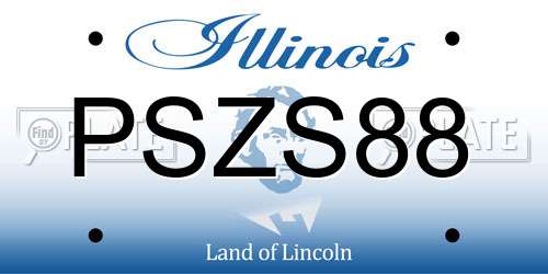 PSZS88 Illinois License Plate