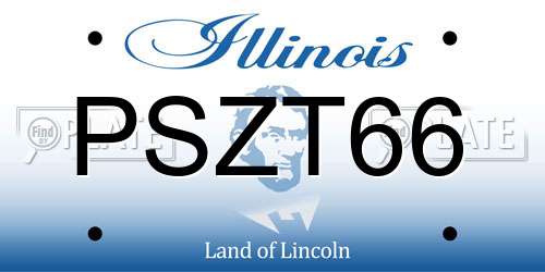 PSZT66 Illinois License Plate