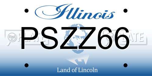 PSZZ66 Illinois License Plate