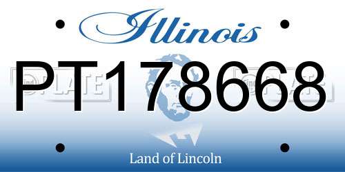 PT178668 Illinois License Plate