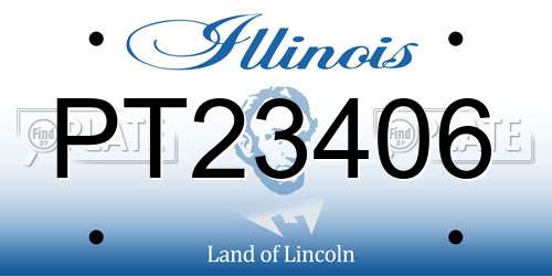 PT23406 Illinois License Plate