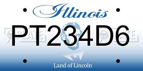 PT234D6 Illinois License Plate