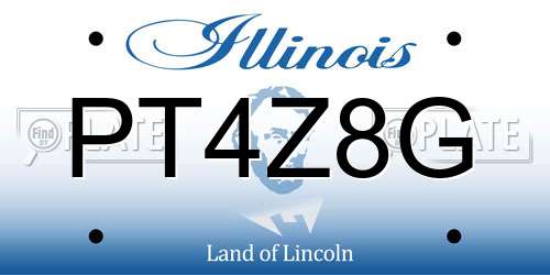PT4Z8G Illinois License Plate