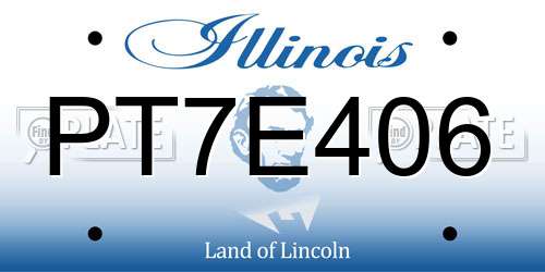 PT7E406 Illinois License Plate