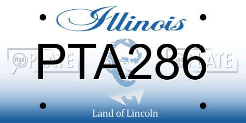 PTA286 Illinois License Plate