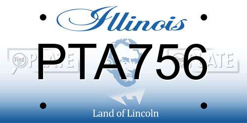 PTA756 Illinois License Plate