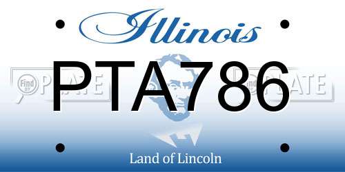 PTA786 Illinois License Plate