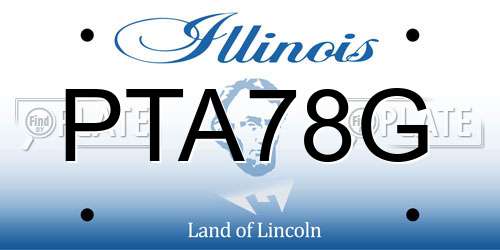 PTA78G Illinois License Plate