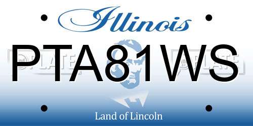 PTA81WS Illinois License Plate