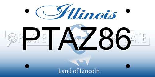 PTAZ86 Illinois License Plate