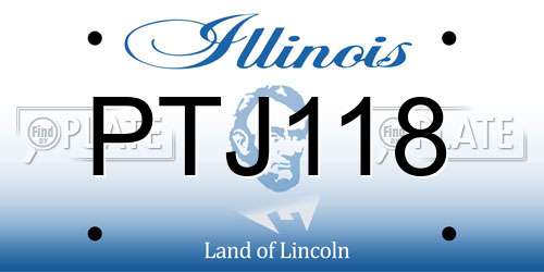 PTJ118 Illinois License Plate