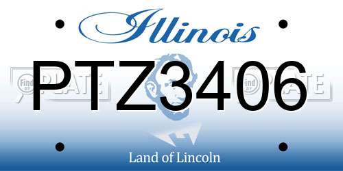 PTZ3406 Illinois License Plate