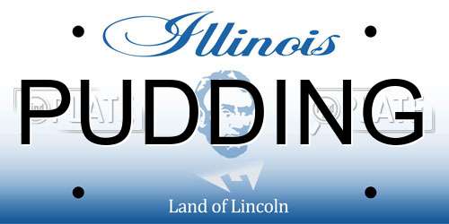 PUDDING Illinois License Plate