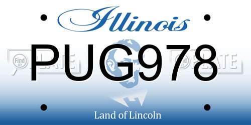 PUG978 Illinois License Plate