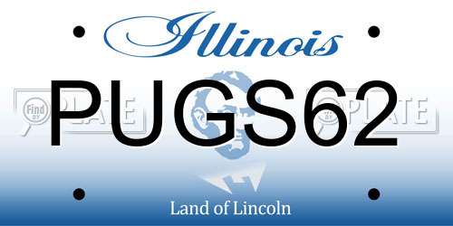 PUGS62 Illinois License Plate
