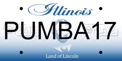 PUMBA17 Illinois License Plate