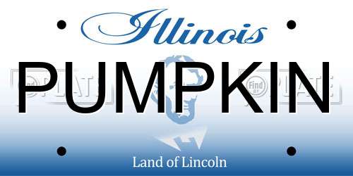 PUMPKIN Illinois License Plate