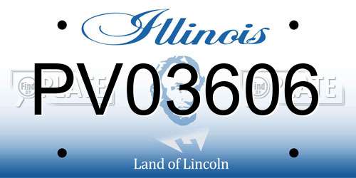 PV03606 Illinois License Plate