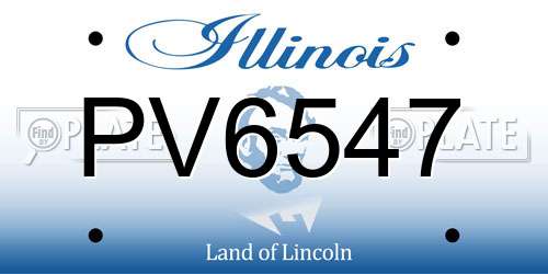 PV6547 Illinois License Plate
