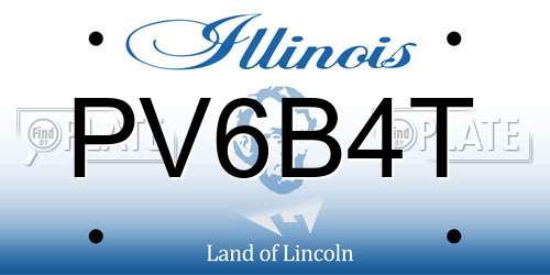 PV6B4T Illinois License Plate