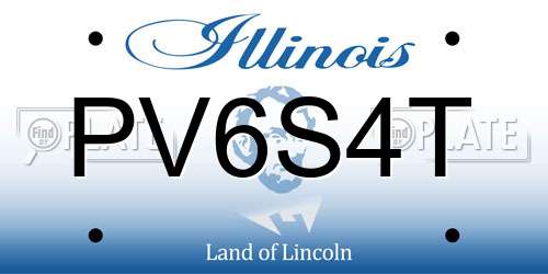 PV6S4T Illinois License Plate
