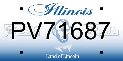 PV71687 Illinois License Plate