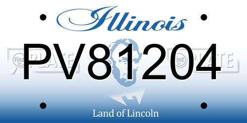 PV81204 Illinois License Plate