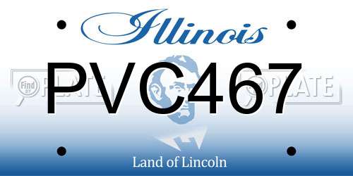 PVC467 Illinois License Plate