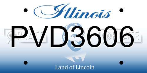 PVD3606 Illinois License Plate