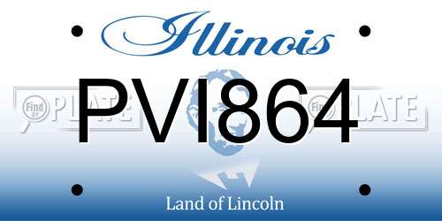 PVI864 Illinois License Plate