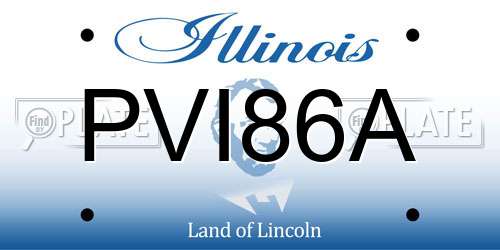 PVI86A Illinois License Plate