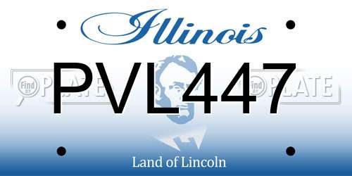 PVL447 Illinois License Plate