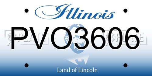 PVO3606 Illinois License Plate