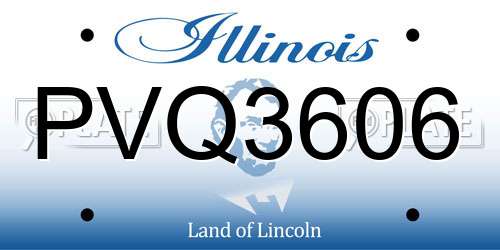 PVQ3606 Illinois License Plate
