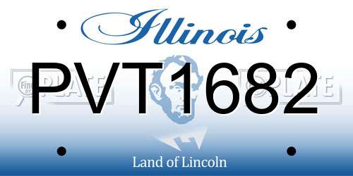 PVT1682 Illinois License Plate