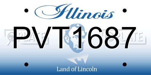 PVT1687 Illinois License Plate