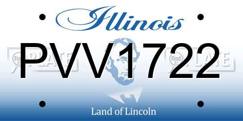 PVV1722 Illinois License Plate