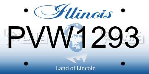 PVW1293 Illinois License Plate