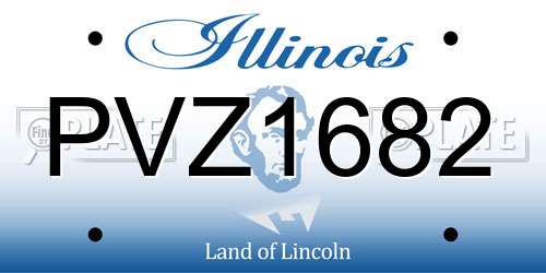 PVZ1682 Illinois License Plate