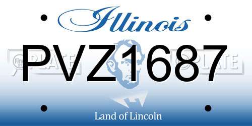 PVZ1687 Illinois License Plate