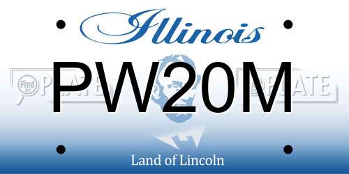 PW20M Illinois License Plate